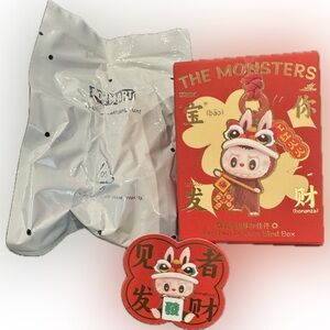 POP LAND Labubu Mokoko Keychain Limited Edition Popland Full of Blessings OPEN